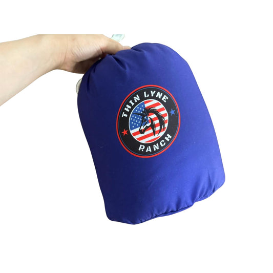 ThinLyneRanch Therapeutic Camping Travel Pillow – Shredded Small Memory Foam Pillow for Deployments, Airplanes, and Car Trips – Ideal Size for Sleeping, Backpacking, and Portable Camp Gear (Blue)