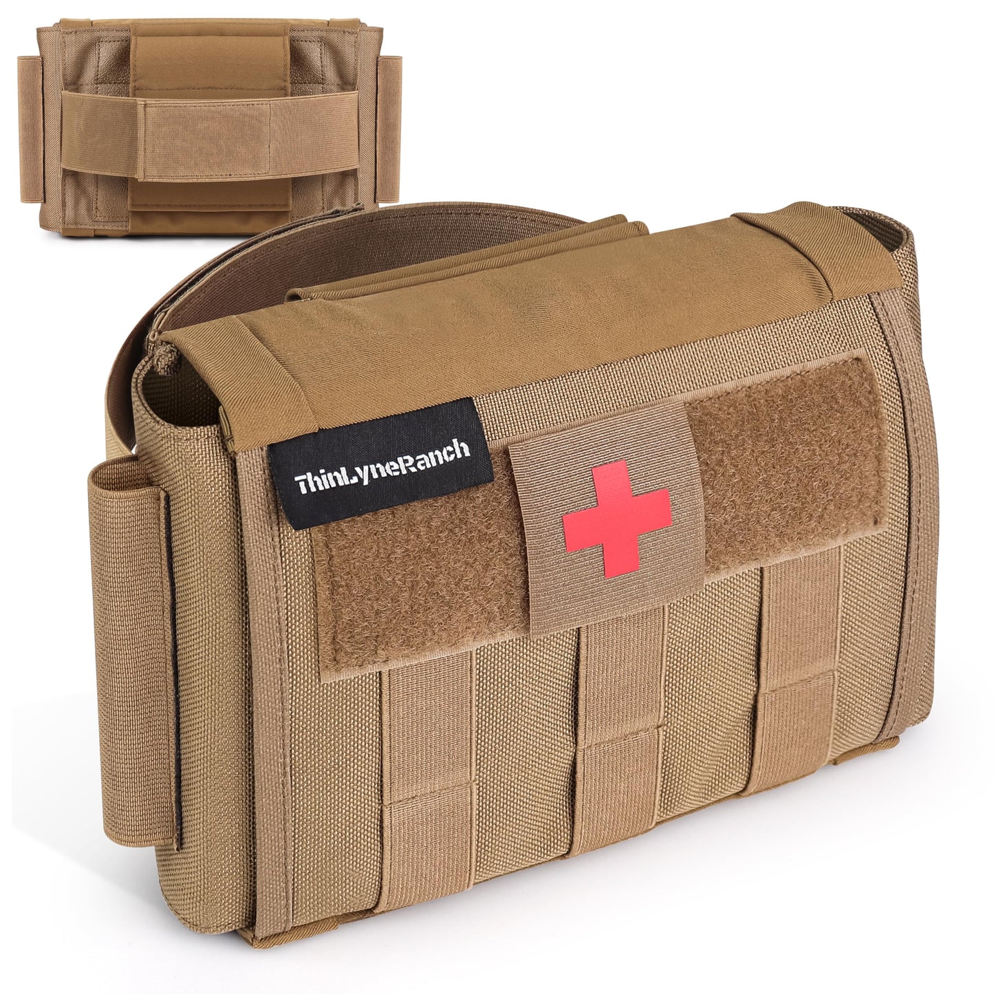 ThinLyneRanch Rip Away IFAK Pouch - Tactical Vehicle Headrest Trauma Kit for First Responders - Molle Pouch with Tourniquet Holder - Essential First Aid for Outdoors - Durable Rip Away Design