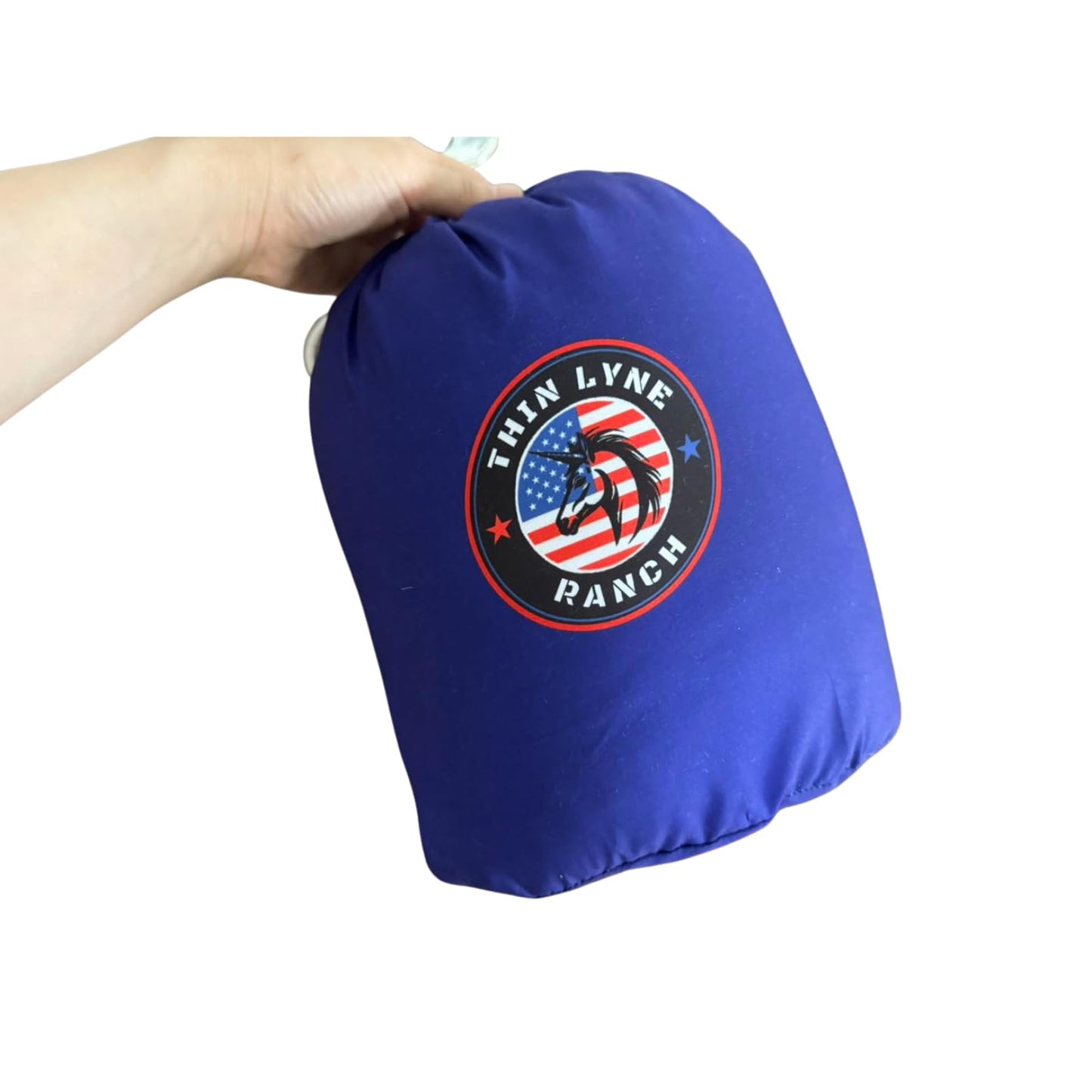 ThinLyneRanch Therapeutic Camping Travel Pillow – Shredded Small Memory Foam Pillow for Deployments, Airplanes, and Car Trips – Ideal Size for Sleeping, Backpacking, and Portable Camp Gear (Blue)