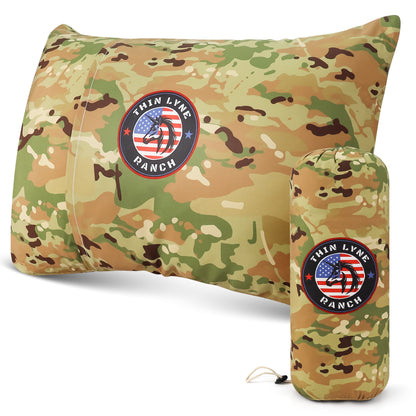 Therapeutic Camping Travel Pillow - Shredded Memory Foam Small Pillow for Deployments, Airplanes, Car Trips - Ideal Travel Size Pillow for Sleeping, Backpacking, and Portable Camp Gear